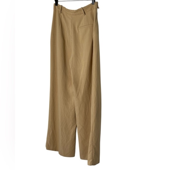 Zara Tan Wide Leg Pants size medium zipper fly - Picture 2 of 13
